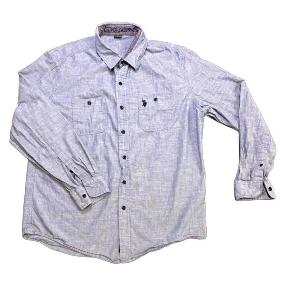 U.S. Polo Assn. Mens Size Large Light Blue Long Sleeve Button Down Shirt‎ - Picture 4 of 9
